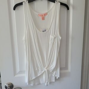 Rebellious One Ivory Tie-Front Tank Top